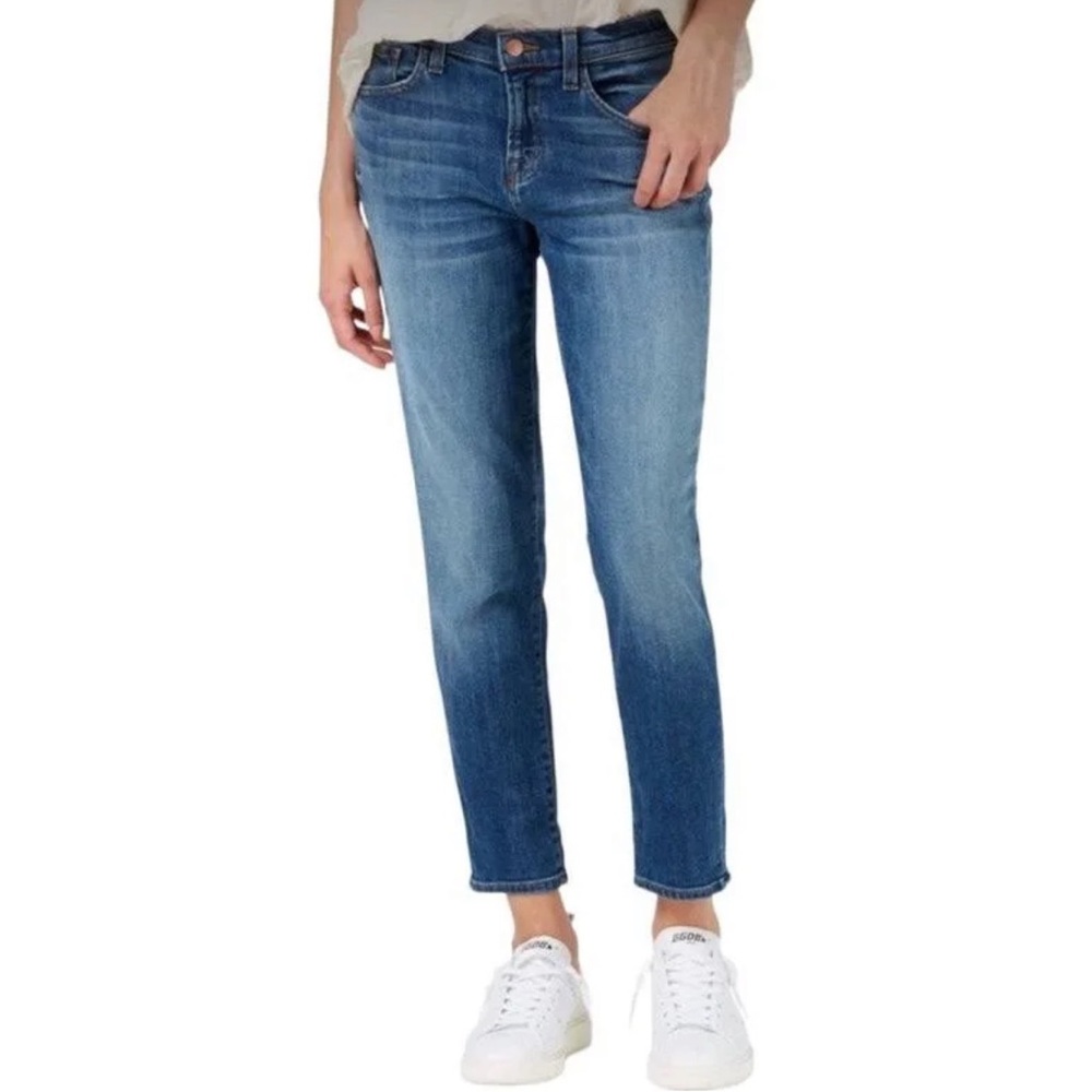J Brand Sadey Crop Straight Leg blue jeans size 29 medium wash